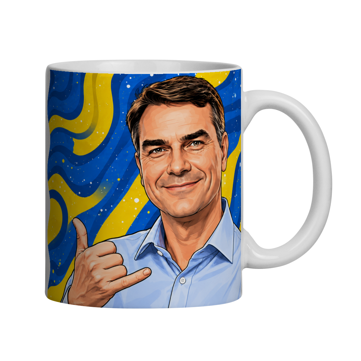 Não falo sobre Política | Caneca Personalizada Flávio Bolsonaro 22 Eleição Eleições
